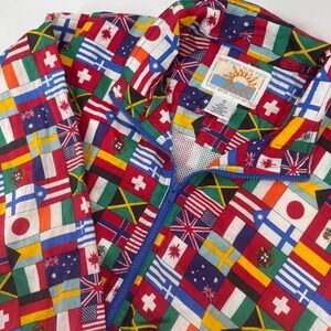 Solare Sporta Flag Print Windbreaker Jacket Women Small Multicolor Vintage 90s
